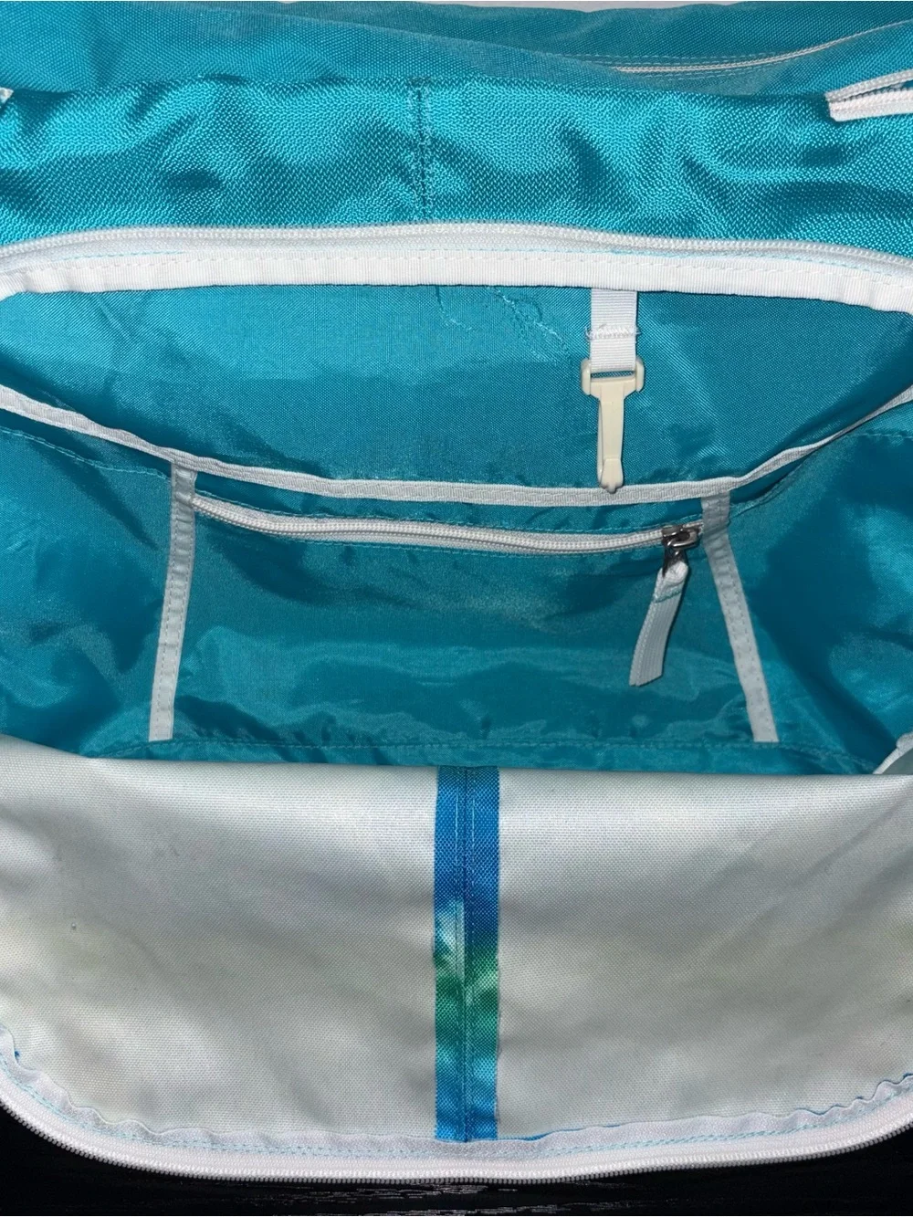 Vintage Y2K JanSport Elefunk Messenger Bag Blue Green Tie Dye Laptop Crossbody